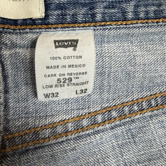 Vintage Levis 529 Jeans Mens 32x32 Blue Low Rise Straight Relaxed Baggy Distress - Picture 10 of 15